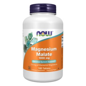 NOW Magnesium Malate 1000 mg 180 Tablets bottle
