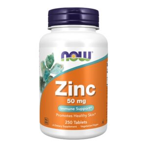 NOW Zinc 50 mg 250 Tablets bottle