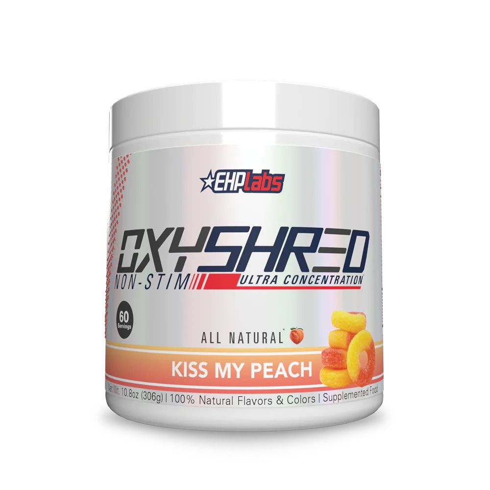 EHPlabs OxyShred Non-Stim Kiss My Peach 60 serves caffeine-free